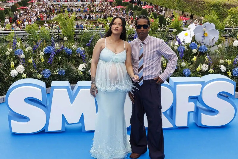 Риана и A$AP Rocky на премиерата на “Смърфове“ в Брюксел на 28 Юни 2025 г.