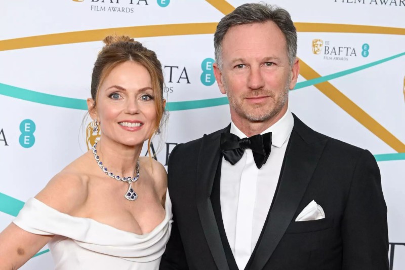 Кристиан Хорнър и Джери Халиуел по време на наградите BAFTA Film, 2023 г.