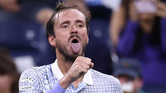 Даниил Медведев по време на мача срещу Бонзи на US Open, 2025 г.
