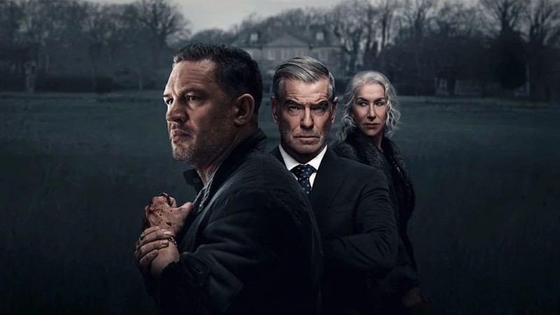 Том Харди, Пиърс Броснан и Хелън Мирън на обложката на сериала “MobLand“.