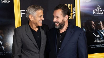 Джордж Клуни и Адам Сандлър на премиерата на “Джей Кели.“