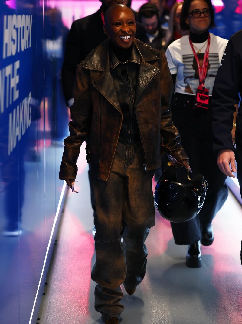 Синтия Ериво по време на състезанието от Формула 1 в Лас Вегас.