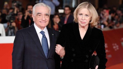 Мартин Скорсезе и Хелън Морис на червения килим на премиерата на „Ирландецът“ по време на 14-ия филмов фестивал в Рим на 21 Октомври 2019 г.