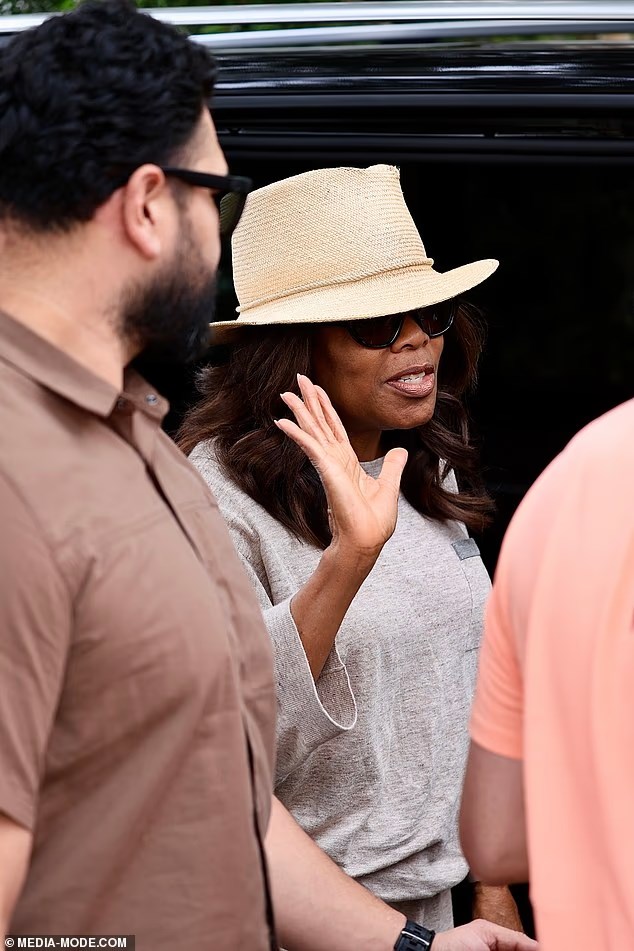 Опра Уинфри по време на своето посещение в Австралия.